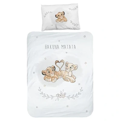 Imagen de MTOnlinehandel El Rey León Ropa de Cama para bebé (Franela, 1 Funda Almohada 40 x 60 cm y nórdica 100 135 cm) ☆ Disney Infantil