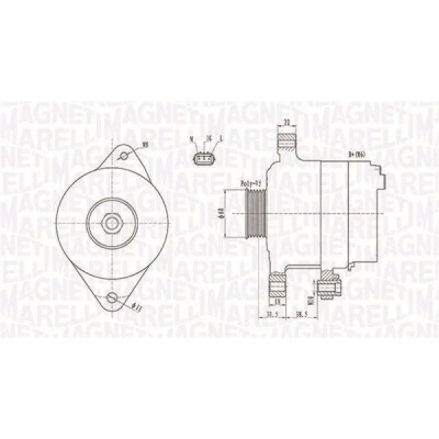 Imagen de MAGNETI MARELLI 063731893010 Alternador 12V 70A TOYOTA: Yaris I Hatchback