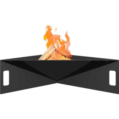 Imagen de Cuenco de Fuego para jardín Kratki Fire Pyramid, pie, asimétrico, Triangular, Dimensiones 79 x 68,5 22,7 cm, Peso 16,8 kg, Acero Robusto y Resistente al Calor