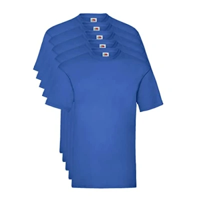 Imagen de Fruit of the Loom Valueweight 5 Pack Camiseta, Azul (Royal Blue 51), Large (Pack de 5) para Hombre
