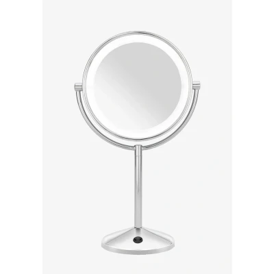Imagen de BaByliss 9436E Espejo de maquillaje, doble cara, aumento x1 y x10, iluminación LED, funcionamiento con pilas, color cromado