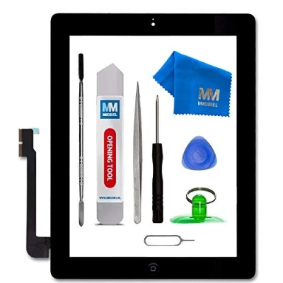 Imagen de MMOBIEL Digitalizador compatible con iPad 3 9.7 Plg. 2012 (Negro) Ensamble Pantalla táctil frontal pulg. incl. Kit de htas.