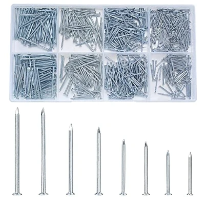 Imagen de 720 Piezas Surtido de Clavos para Madera, Clavo Cabeza Redonda, Cemento Pared Reparación Madera Bricolaje Colgar Cuadros Marco Espejo Construcción Hogar