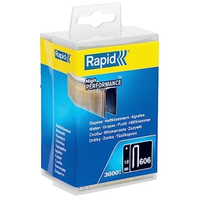 Imagen de Rapid Caja de Grapas Corona Estrecha para Suelos y Paneles Madera N.º606 Acero Galvanizado, 18 mm 3.600