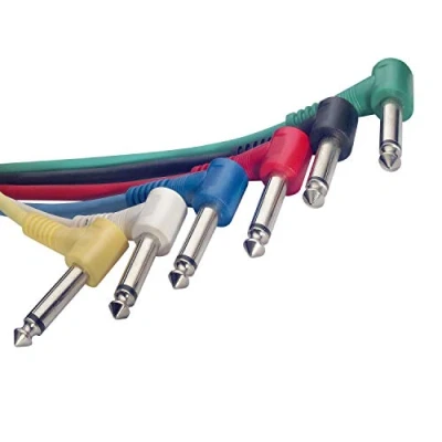 Imagen de Stagg Cable de conexiones (6,3 mm, 0,6 m, 6 unidades, conectores en ángulo)