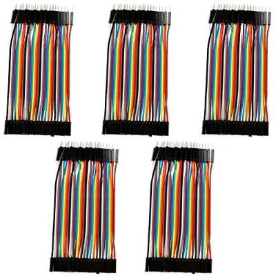 Imagen de Akozon Conectores de Alambre Puente Dupont 5pcs 10cm Colorido Jumper Wires 40pin Cable Macho a Hembra para Breadboard Arduino