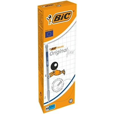 Imagen de BIC Matic Original Caja de 12 unidades, portaminas automáticos Fine 0,5 mm HB, colores surtidos