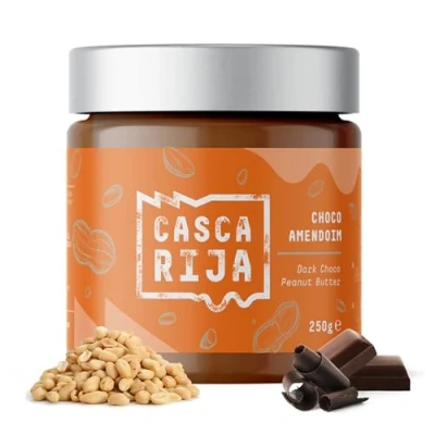 Imagen de CASCA RIJA: Crema de Cacahuete con Chocolate Negro 250g 89,8% Cacahuetes Tostados + 10% 0,01% Canela Molida Jengibre en Polvo 100% Cremosa Sin Trozos Cacahuete, Vegan