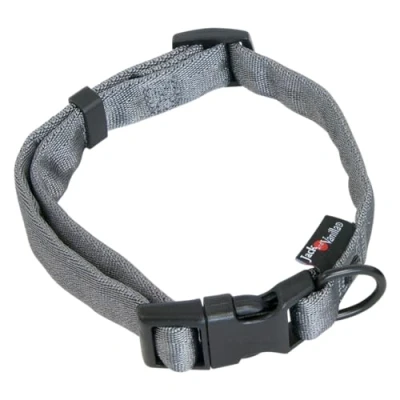 Imagen de JACK AND VANILLA, Collar para Perro, Modelo Comfort Tube Nylon, Color Gris, Tamaño 15 mm x 24 35 cm