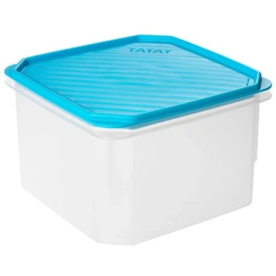 Imagen de Tatay Fiambrera de Alimentos, Hermética, Tapa Flexible a Presión, Libre BPA, Apto Microondas y Lavavajillas, Color Azul. Medidas: 18.5 x 12.2 cm, 2.9L Capacidad