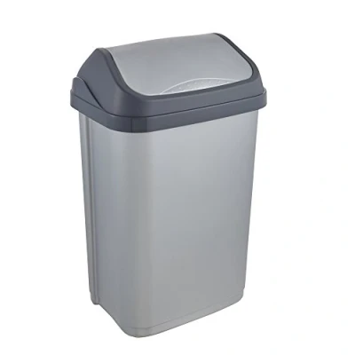 Imagen de keeeper Cubo de Basura con Tapa Basculante, 25 l, Swantje, Plateado
