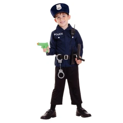 Imagen de amscan 3 5 años Riethmueller Disfraz de policía para niño, talla (CCS00005), liso, color azul,negro,verdes