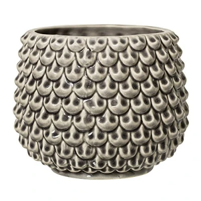 Imagen de BLOOMINGVILLE Maceta Pinecone Macetero Decorativo Redondo para Flores e Plantas Interiores L (16,5 cm ø), Gris, Cerámica