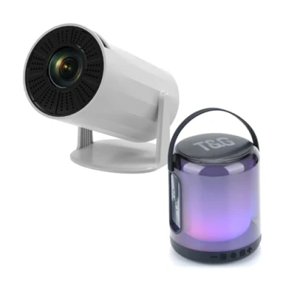 Imagen de Klack Mini Proyector Portátil 4K y Altavoz TG 376 con Android Integrado, WiFi 6, Bluetooth 5, Pantalla de 130 Pulgadas, ¡Auténtico Cine en casa!