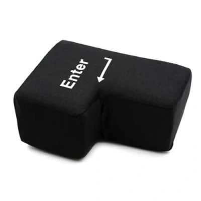 Imagen de Enter Key Pillow, Big USB Button Herramientas de ventilación alivio estrés irrompible Relax Almohada sieste escritorio