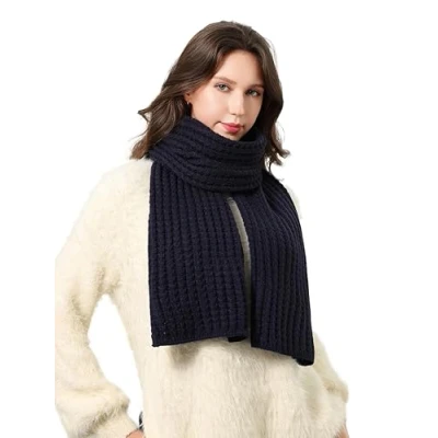 Imagen de DonDon Bufanda mujer invierno larga y suave Chal Azul marino