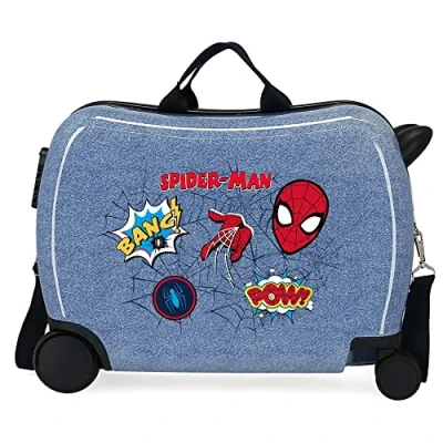 Imagen de Marvel Spiderman Denim Maleta Infantil Azul 50x38x20 cms Rígida ABS Cierre de combinación lateral 34L 1,8 kgs 4 Ruedas Equipaje Mano