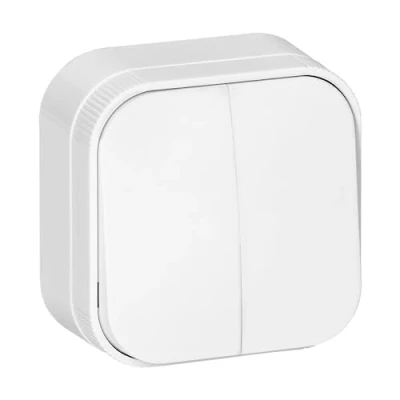Imagen de Miratic Interruptor Pared de Luz Doble Diseño Elegante Protección IP20 para Uso Doméstico y Comercial es Ideal Interiores (Blanco)