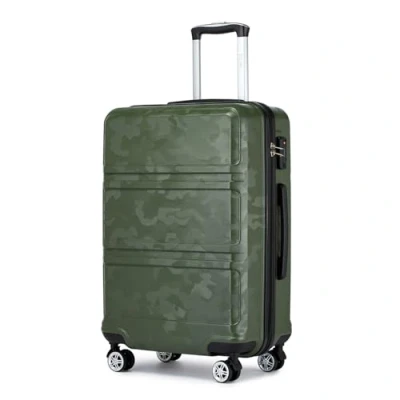 Imagen de Kono Maleta de mano ligera plástico ABS con carcasa rígida viaje, Verde/camuflaje, 20&quot; (50,8 cm),