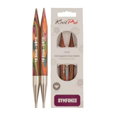Imagen de Knit Pro KP20411 Symfonie Agujas de Tejer (Madera, 2 Unidades, 10 mm, Puntas Repuesto)