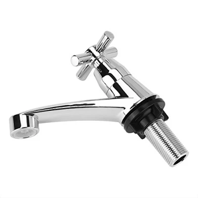Imagen de Grifo de agua fría simple, MAGT ABS G1/2 Plástico simple baño Lavabo Accesorios fregadero cocina(Manija cruzada)
