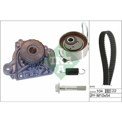 Imagen de INA 530 0506 31 bomba de agua + Kit Distribucion con HONDA: Civic 7 Hatchback, Coupe, Limousine