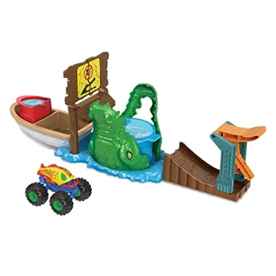 Imagen de Hot Wheels Monster Trucks Color Shifters Set de Juego Pista para Coches Juguete Que cambian con Agua, Regalo +4 años (Mattel HGV14)