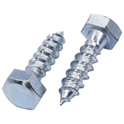 Imagen de SKIR&#039;CO (60 piezas) tornillos DIN 571 de acero galvanizado con cabeza hexagonal para madera, M8 x 30 mm, coach, hexagonales, retardo