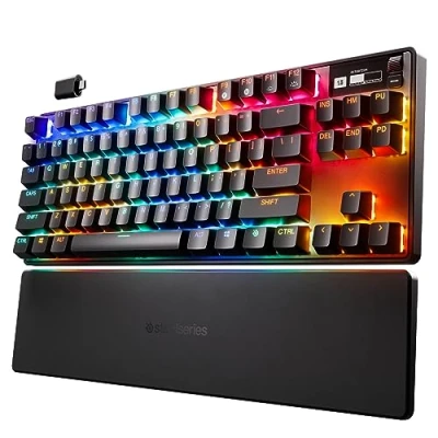 Imagen de SteelSeries Apex Pro TKL Wireless Teclado gaming HyperMagnetic inalámbrico El más rápido del mundo Accionamiento ajustable Teclas PBT Bluetooth 2,4GHz USB C inglesa (QWERTY)