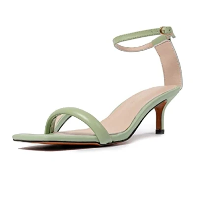 Imagen de L37 HANDMADE SHOES Summer Groove, Sandalia de tacón Mujer, Verde, 35 EU