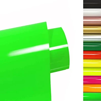 Imagen de FOSER Rollo de vinilo transferencia Calor 30,5 cm x 3 m, calor, para camisetas, tela (Verde Fluorescente)