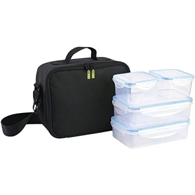 Imagen de ORYX Bolsa Termica Con 4 Recipientes Hermeticos Plastico (2x800 ml + 2x400 ml.)