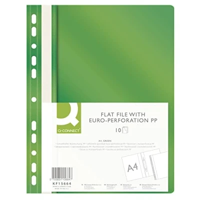 Imagen de Q CONNECT KF15664 Carpetas de plástico (A4, 10 unidades), color verde
