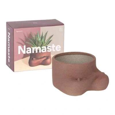Imagen de DOIY Maceta Moderna Diseño en Forma del Espíritu de Yoga Fabricada con Cerámica para Plantas Jarrón Decorativo Color Marrón 17,5x14,5x8,7cm