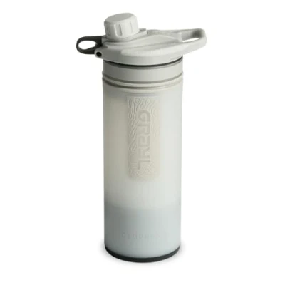 Imagen de GRAYL GeoPress 710ml Filtro de Agua para exteriores potable I Elimina el 99,99% todas las bacterias y virus Perfecto camping, supervivencia viajes (Peak White)