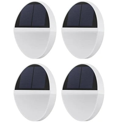 Imagen de ELEDCO Aplique Solar LED Exterior Blanco, Sensor de Movimiento, Foco Solar, Hasta 19 Horas Luz (4 Unidades)