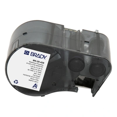 Imagen de Brady M5 29 428 etiquetas de poliéster metalizado negro sobre gris claro 38,1 mm x 12,7