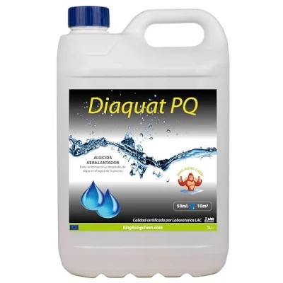 Imagen de Algicida polivalente Piscinas DIAQUAT PQ Triple acción 5 L Efecto CLARIFICANTE Antialgas Potente Abrillantador. Incompatible con Liner
