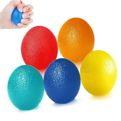 Imagen de Set de 5 Pelotas Antiestrés para Rehabilitación Mano, Ejercicio Manos Pelota Rehabilitacion Diferentes Niveles Dureza Alivio del Estrés y Fortalecedores Mano Capacitación
