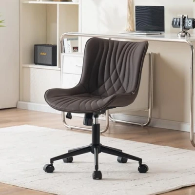 Imagen de YOUTASTE Silla de Oficina Ergonómica, Escritorio Regulable en Altura, Cuero PU,Silla Giratoria con Función Inclinación, Ordenador Ruedas para Estudio, Dormitorio, Marrón