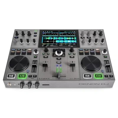 Imagen de Denon DJ PRIME GO+ Controladora portátil y Mezclador, 2 decks, streaming WiFi, Bluetooth, control de luces, pantalla táctil 7&quot; batería recargable
