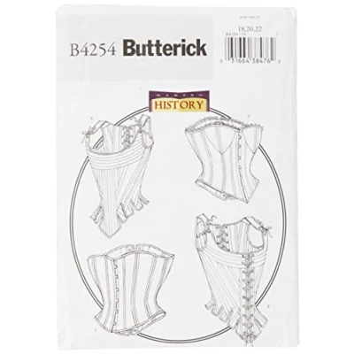 Imagen de Butterick Patterns B4254 Patrón e Instrucciones para Coser corpiños y corsés (de XL a XXL), Color Blanco