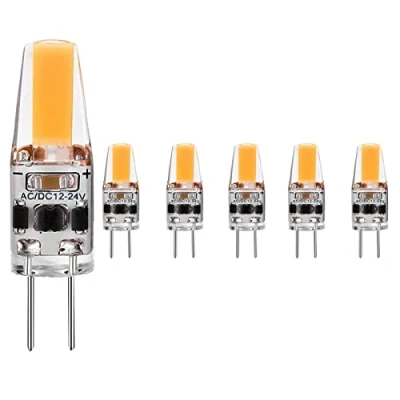 Imagen de EIMOPE Bombillas LED G4 Regulable, 3W Equivalente 30W bombilla Halogenas, 300LM, AC/DC 12V, Blanco Natural 4000K, Ángulo de Haz 360, lámpara base Bi Pin, Paquete 5