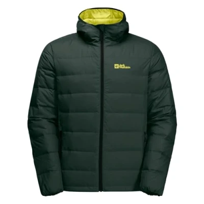 Imagen de Jack Wolfskin Sudadera con Capucha Ather Down M Chaqueta de plumón, Black Olive Firefly, XXXL para Hombre