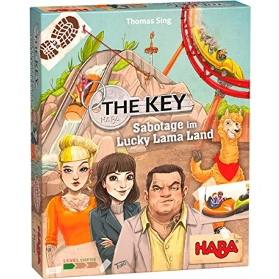 Imagen de HABA 305855 The Key Sabotaje en Lucky Lama Land, Juego a Partir de 8 años, Fabricado Alemania, Color carbón