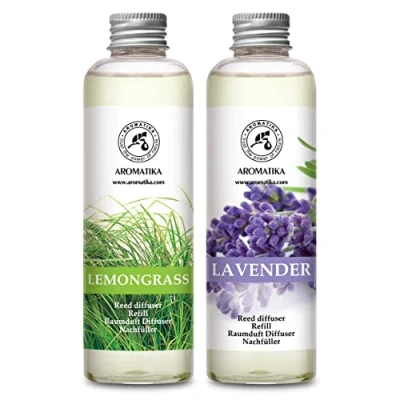 Imagen de Recambio Difusor Lemongrass &amp; Lavanda 2x200ml Difusores para el Hogar Aromaterapia Ambientador Fragancias de Duraderas Recambios Aromas