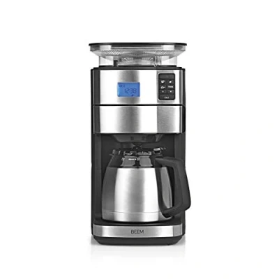 Imagen de BEEM FRESH AROMA PERFECT II Cafetera de filtro con molinillo térmica Acero inoxidable Jarra Temporizador 24h 1000 W Recipiente para granos 180 g
