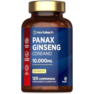 Imagen de Panax Ginseng Rojo Coreano 10.000mg 120 Compimidos Veganos Extract Alta Concentración Horbaach