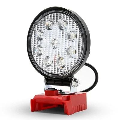 Imagen de Lámpara de trabajo LED con batería 15 16 W, 2000 lm, luz inundación portátil puerto USB, alimentación por Milwaukee 18 V baterías iones litio M18