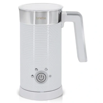 Imagen de briebe Elegance Espumador de Leche Eléctrico Calentador 4 en 1, Espuma Fría/Caliente 130ml para Café Latte, Capuchino, Macchiato, Caliente 300ml, Milk Frother, Libre BPA, 500W, Diseño Blanco